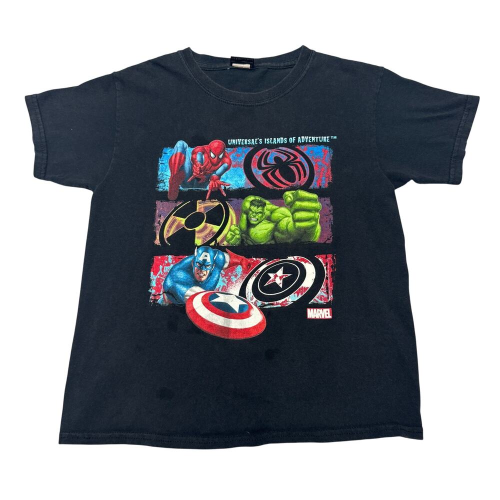 2000s Universal Studios Marvel 16x21 Spider-Man Hulk Baby Crop Tee Women's XS